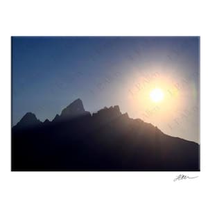 Verschattete Gipfel: Grand Teton National Park | Fine Art Wyoming Bergfotografie | Handsignierter 13x18 Print im 8x10 Passepartout
