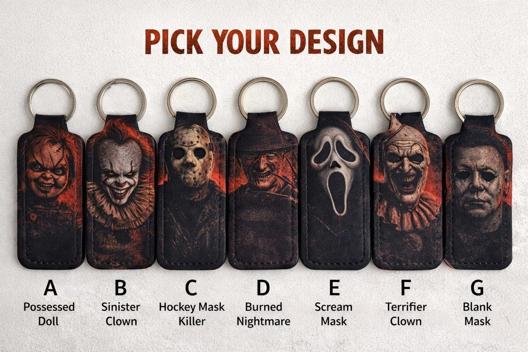 Horror Car Coasters & Chapstick Holder Keychain Collection | Spooky ...