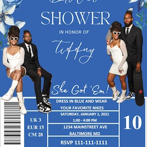 Nike Bridal Shower Invitation Announcement Canva Template Instant Download