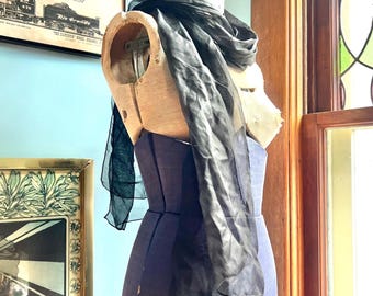 Sheer Black Long Scarf
