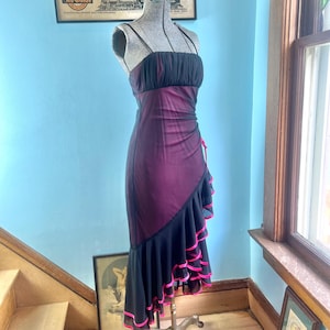 city triangles purple dress Vintage 90's Y2K City Triangles Purple Halter Neck Dress Size 5 Prom Party  Club