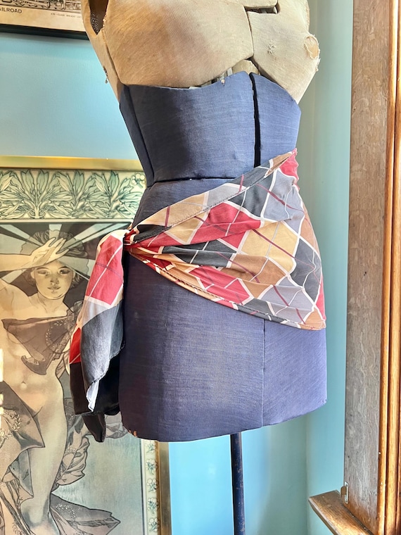 Silk Plaid Rectangular Scarf - image 2