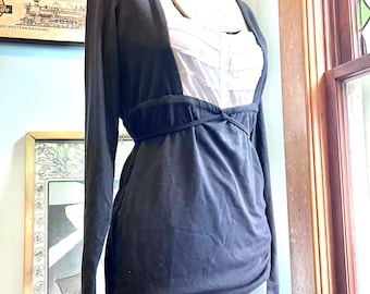 y2K Tie Back Babydoll Longsleeve Top