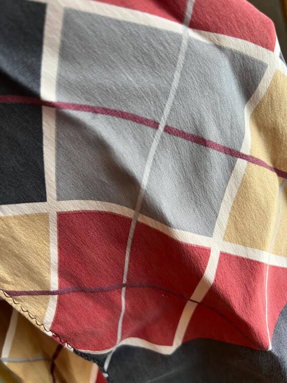 Silk Plaid Rectangular Scarf - image 6
