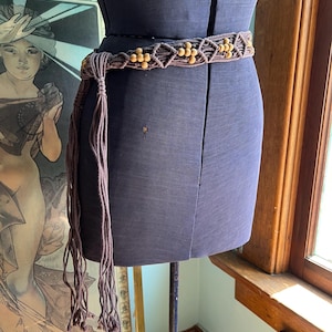 Boho Macrame Beaded Belt