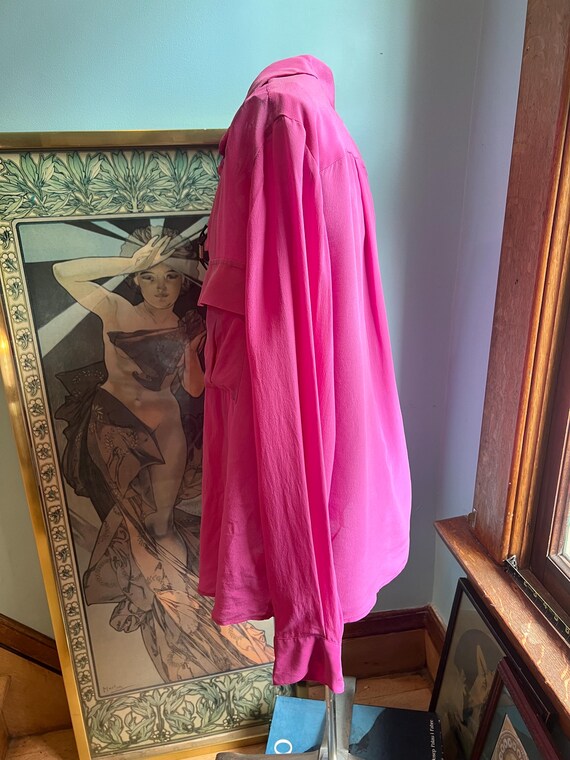 Pink Silk Button Down Shirt - image 3