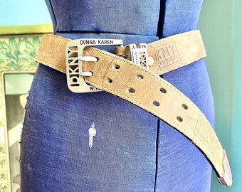 Donna Karan oversized Blue belt with Gold Buckle Donna Karan Belt - Etsy main image 4
