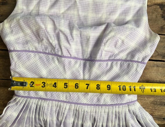 50s Lavender Plaid Dress - image 8