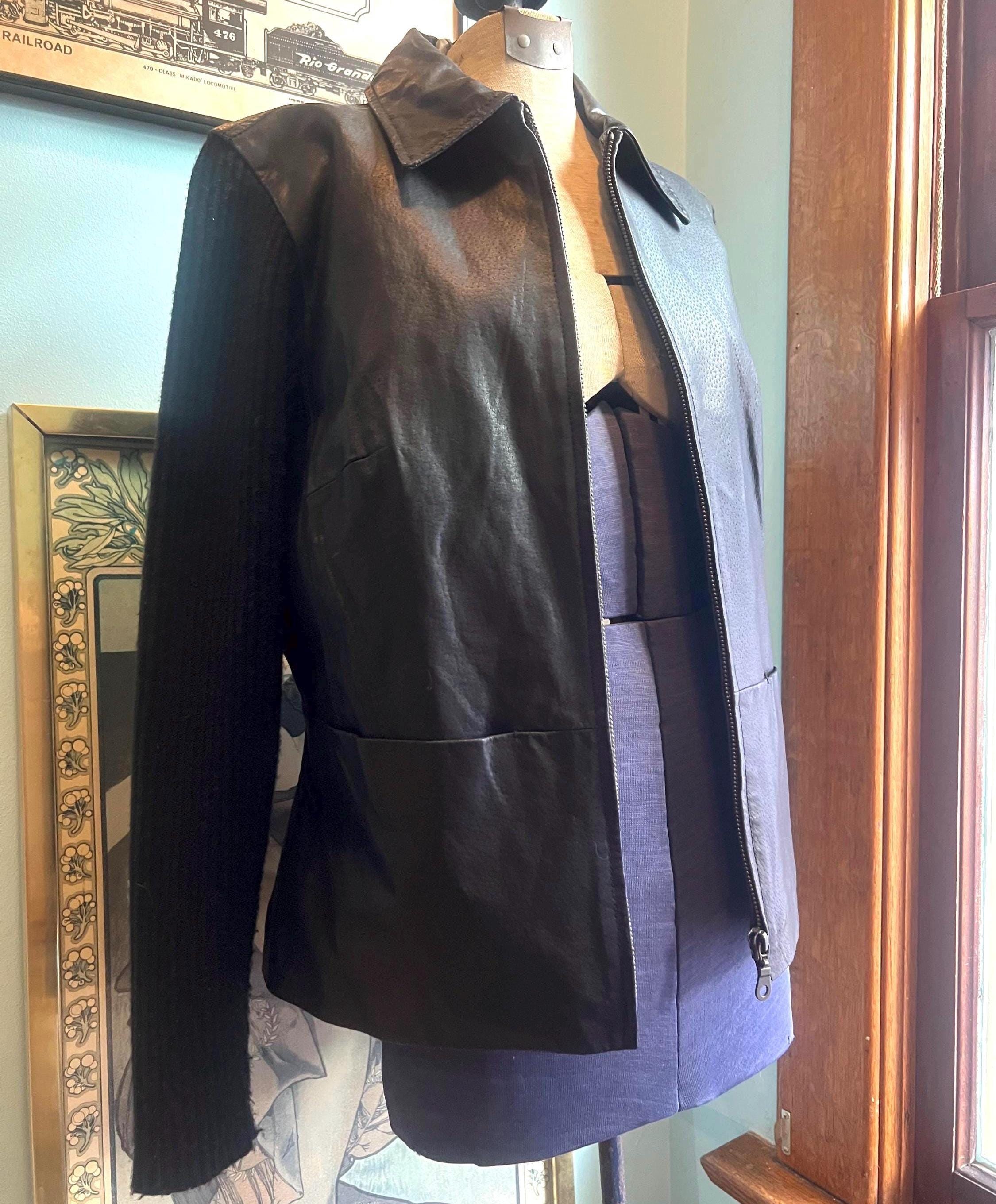 Y2k Leather Jacket - Etsy