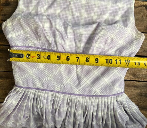 50s Lavender Plaid Dress - image 5