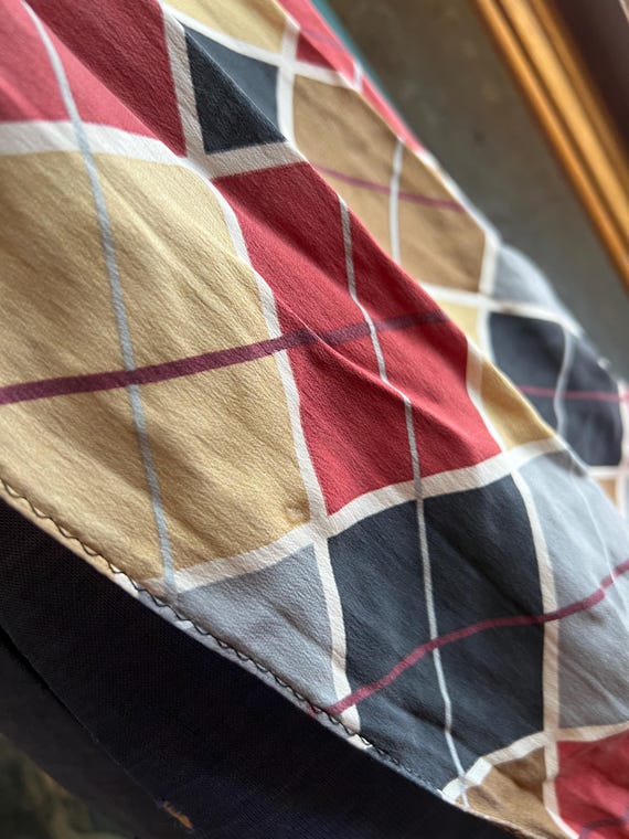 Silk Plaid Rectangular Scarf - image 7