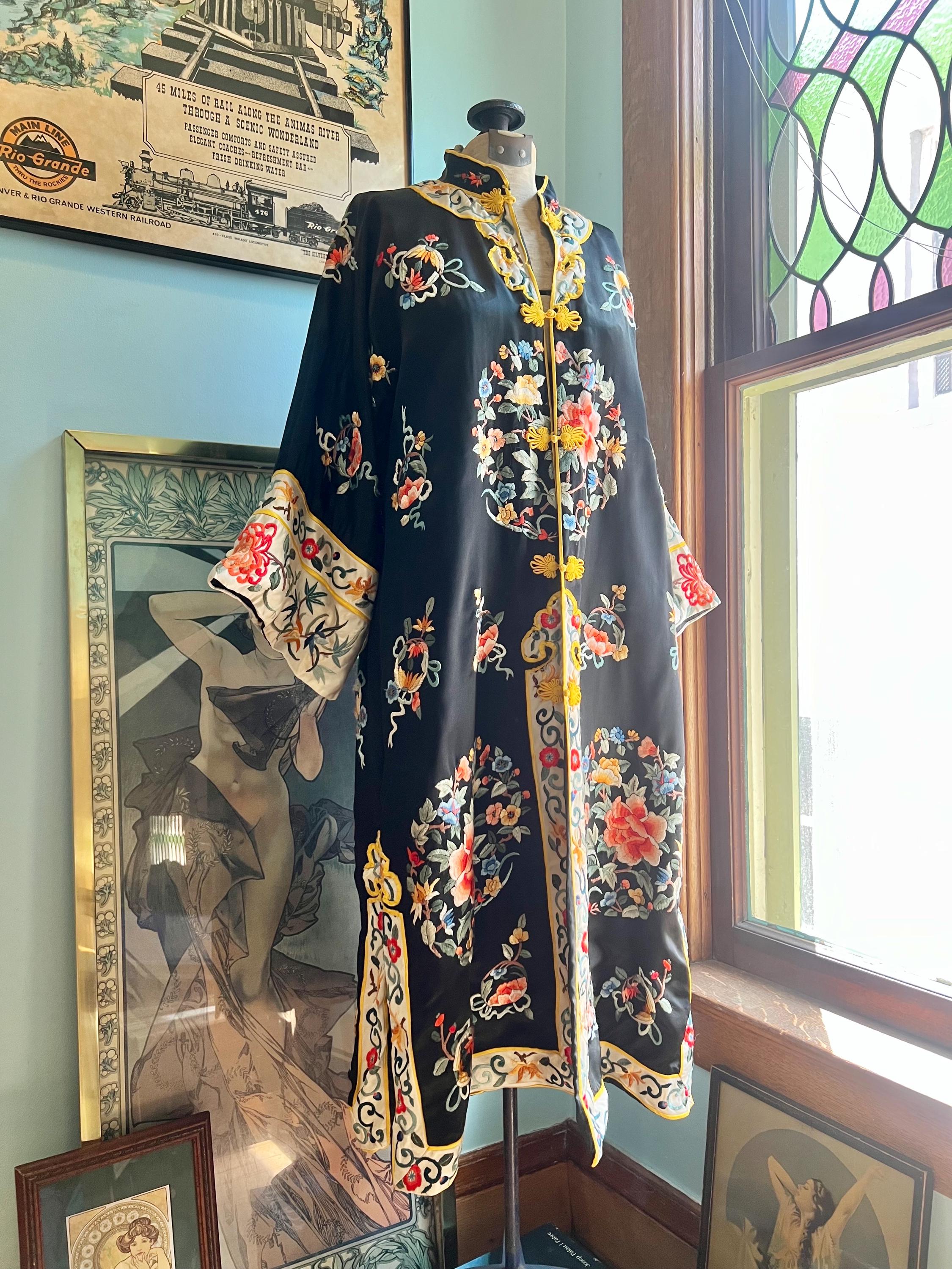 Silky Chinese Floral Embroidered Jacket