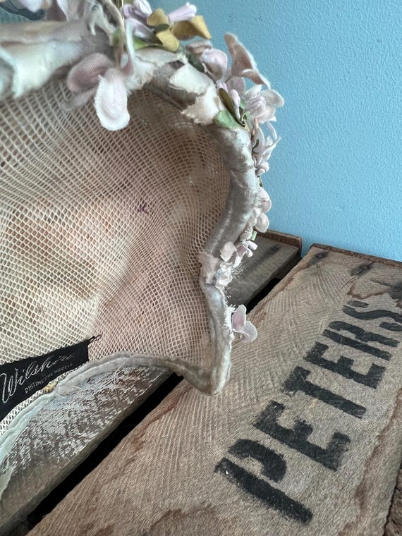 40s 50s Floral Capulet Hat - image 8