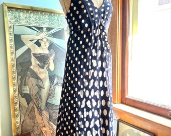 Silk Polka Dot Empire Waist Dress