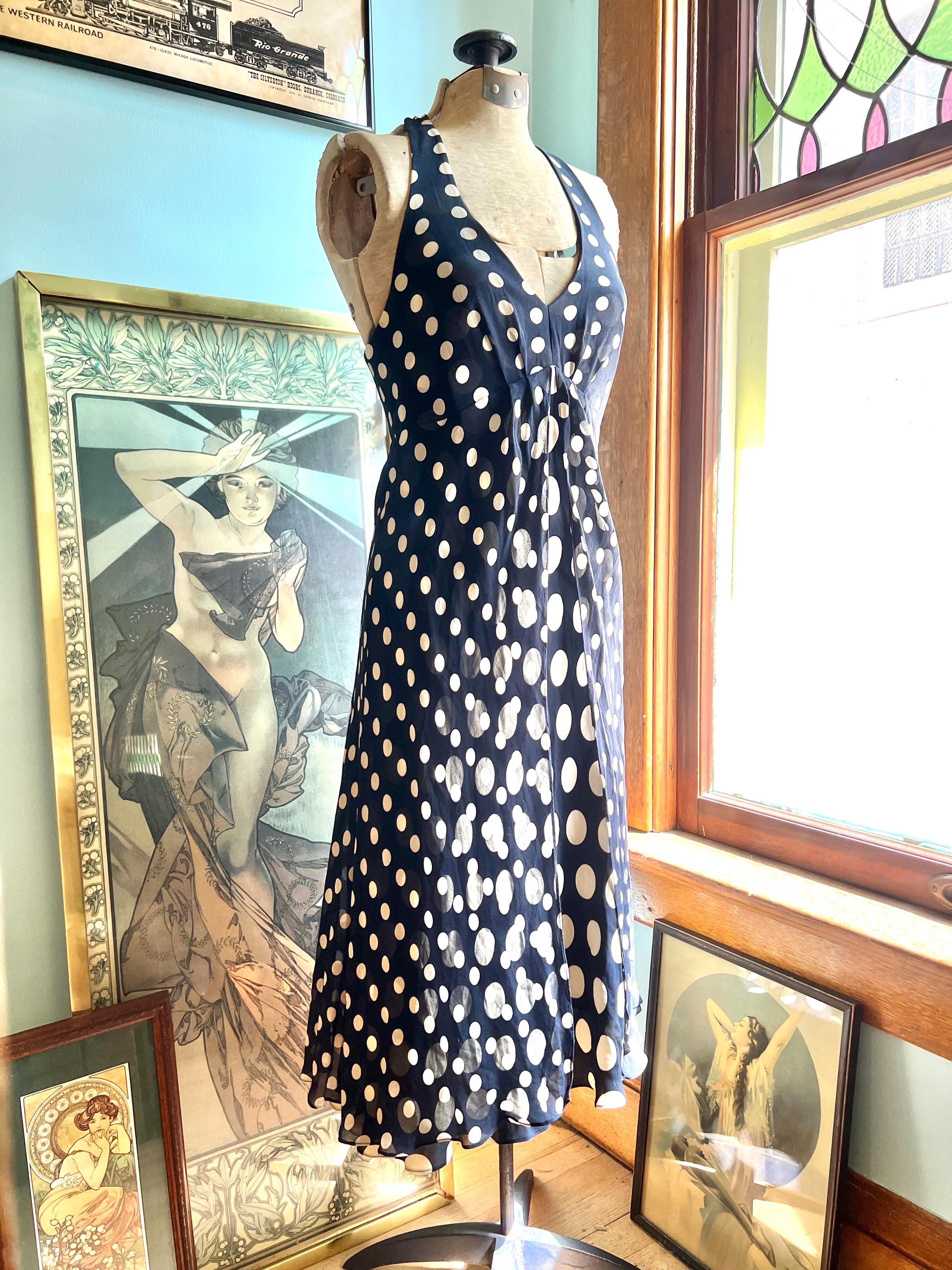 Silk Polka Dot Empire Waist Dress Silk Polka Dot Empire Waist Dress