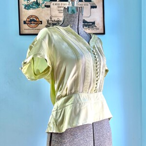 Y2K Yellow Silk Retro Blouse Top