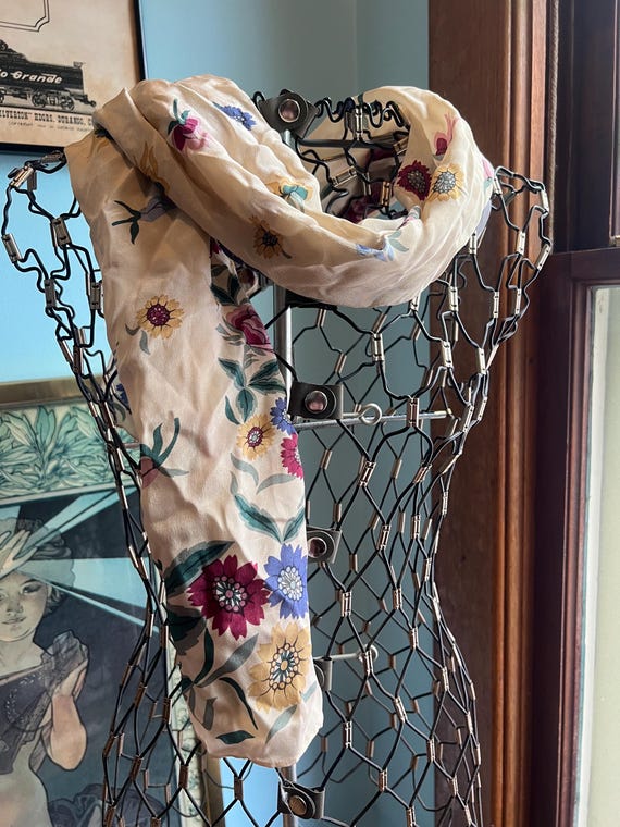 Albert Nippon Rectangular Silk Scarf - image 2