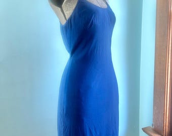Vintage Midi Length Blue Slip Dress