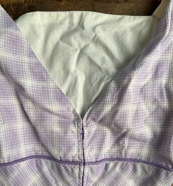 50s Lavender Plaid Dress - image 10