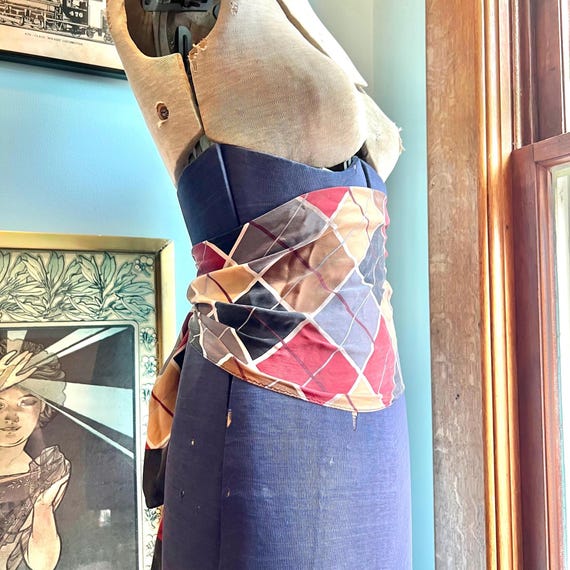 Silk Plaid Rectangular Scarf - image 1