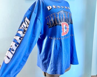 90s Denver Broncos Distressed Longsleeve Shirt