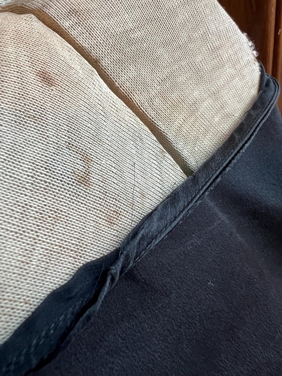 Black Solid Silk and Sheer Mesh Poncho Shawl - image 10