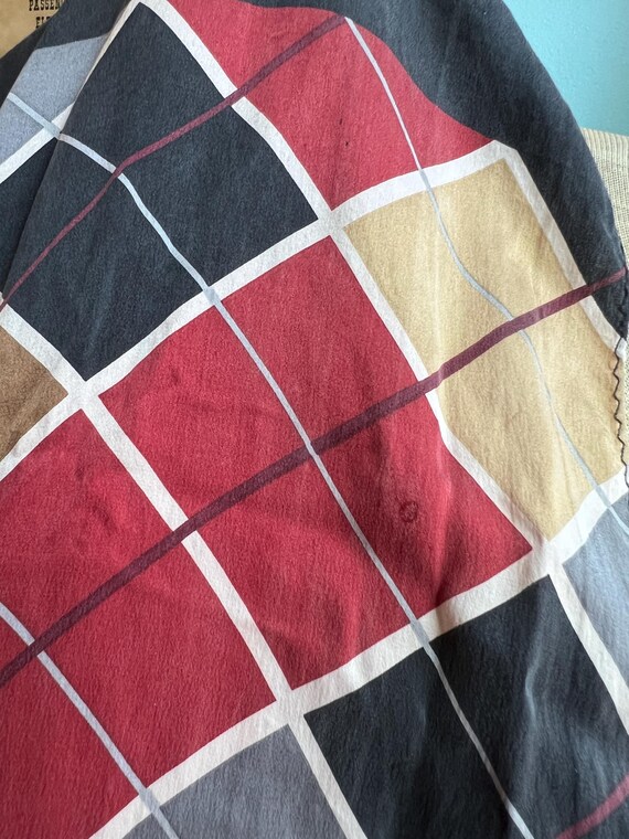 Silk Plaid Rectangular Scarf - image 8
