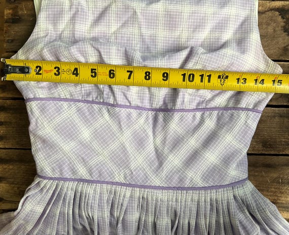 50s Lavender Plaid Dress - image 9