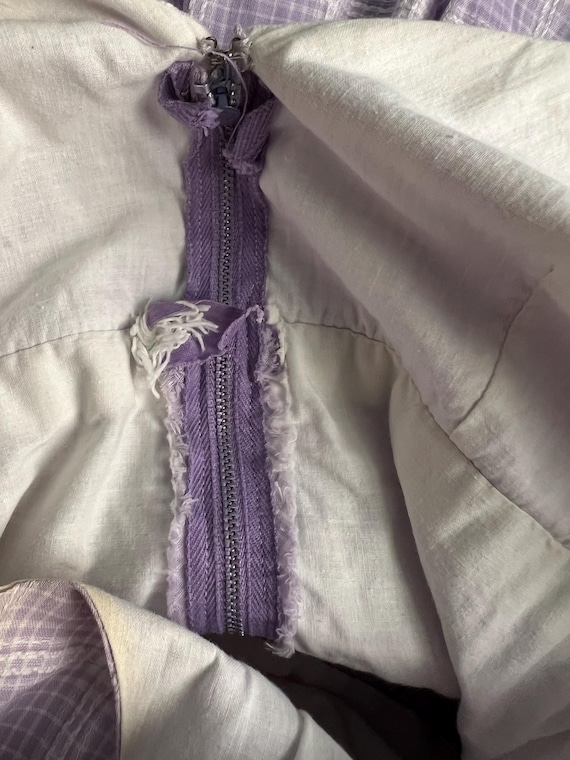 50s Lavender Plaid Dress - image 3