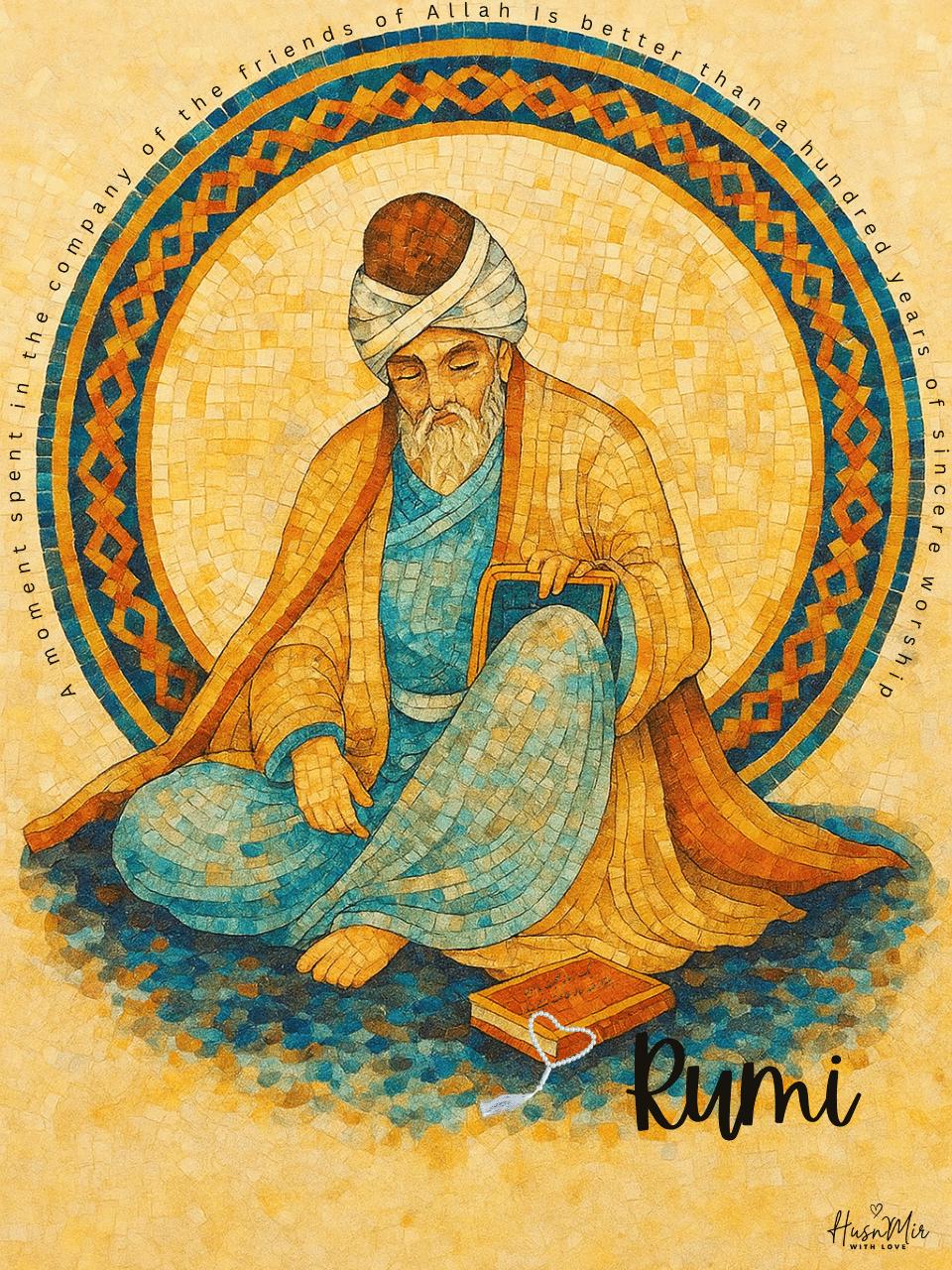 Graphis Rumi Rumi Mosaic Art Print: Islamic Calligraphy, Sufi Poet (digital Download ...