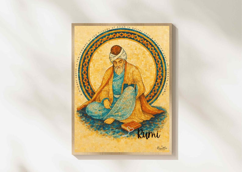 Graphis Rumi Rumi Mosaic Art Print: Islamic Calligraphy, Sufi Poet (digital Download ...