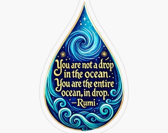 Ocean Quote Sticker: Inspirational Water-Themed Journal Decor (2x2)