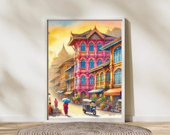 Pakistan Architecture Print: South Asian Heritage Watercolor Art
