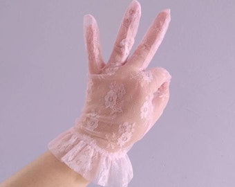hot pink lace gloves