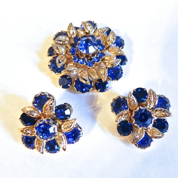 Vintage WEISS Sparkling Brooch and Earrings Set