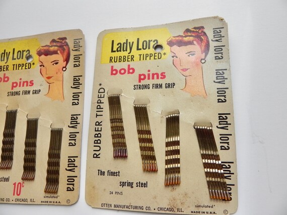 Vintage 50s Bobbie Pins - Lady Lora Hair Bob Pins… - image 4