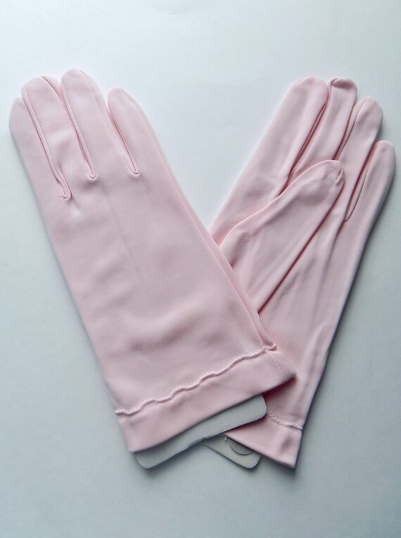 Vintage 50s Pink Gloves, Dead Stock Wrist Length … - image 10