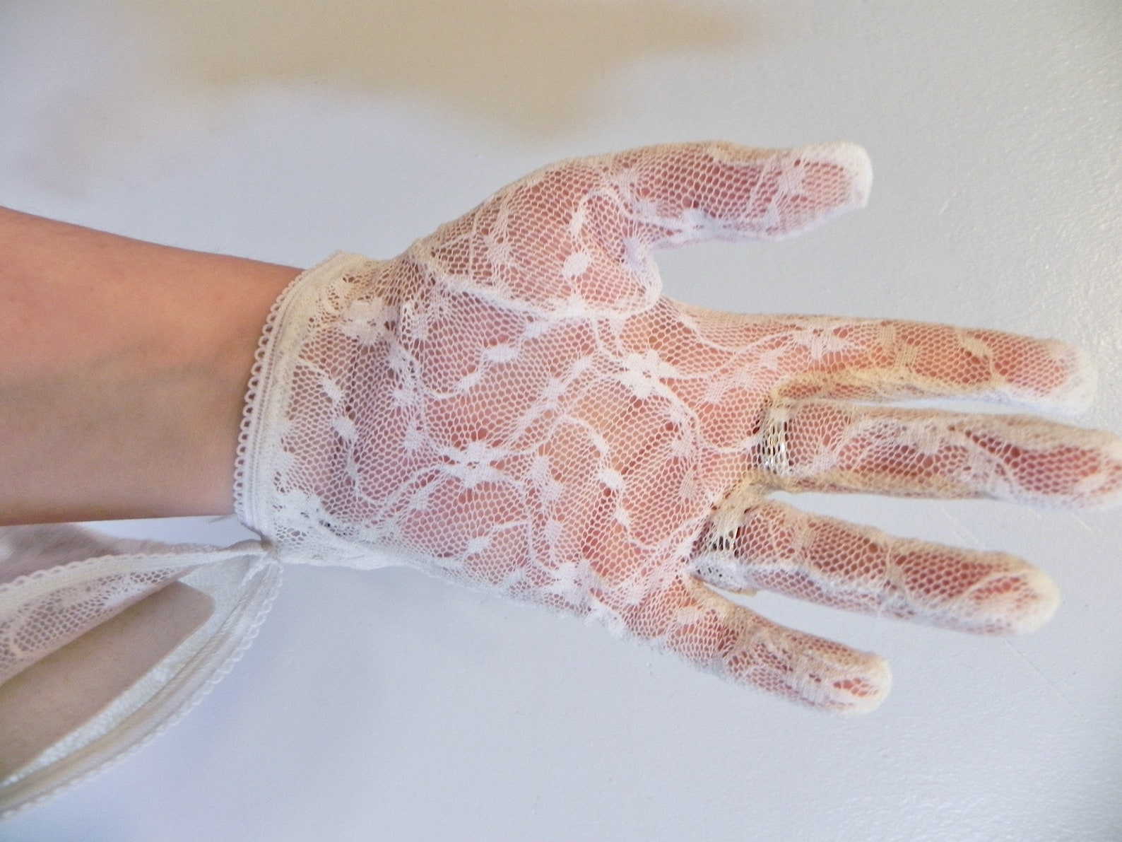 Donna Guanti In Pizzo Bianchi Donna - Eleganti Guanti Da Sposa Opera G 680841 - Foto 5