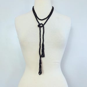Vintage 1920s Iridescent Glass Bead Flapper Necklace