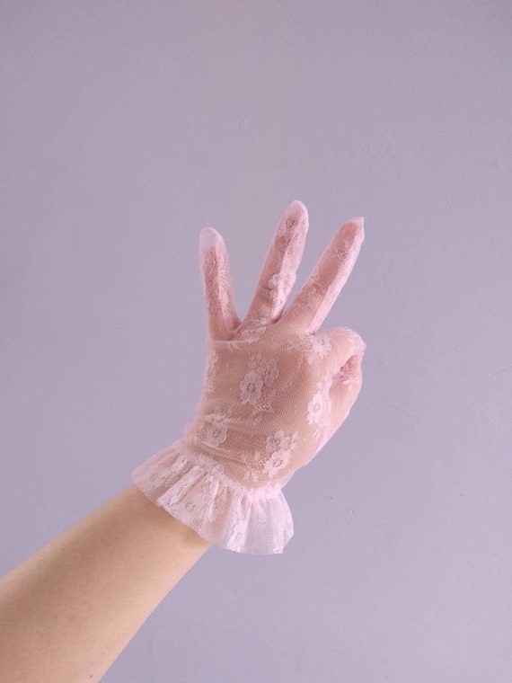 pink lace gloves