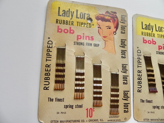 Vintage 50s Bobbie Pins - Lady Lora Hair Bob Pins… - image 6