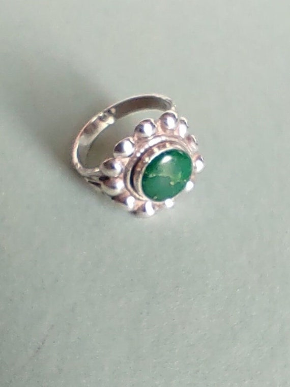Vintage Sterling and Jade Ring