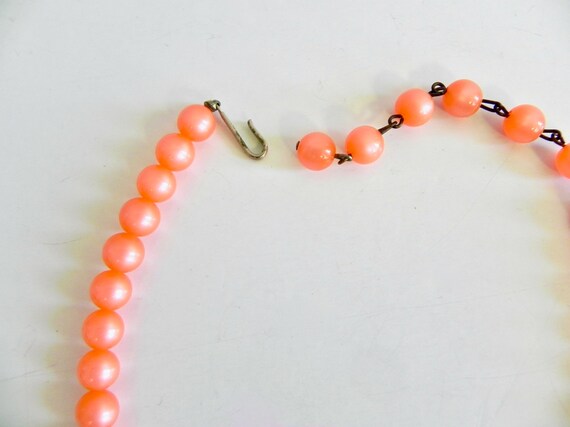 Vintage 50s Orange Bead Necklace  Moon Glow - image 7