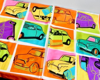 Vintage Runway Scarf , Colour Block Car Art Print