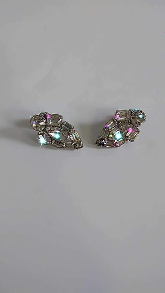 Vintage WEISS Diamonte Earrings Big Sparkling Sto… - image 8