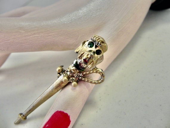 Vintage 50s POODLE Brooch, 1950s Poodle Umbrella P