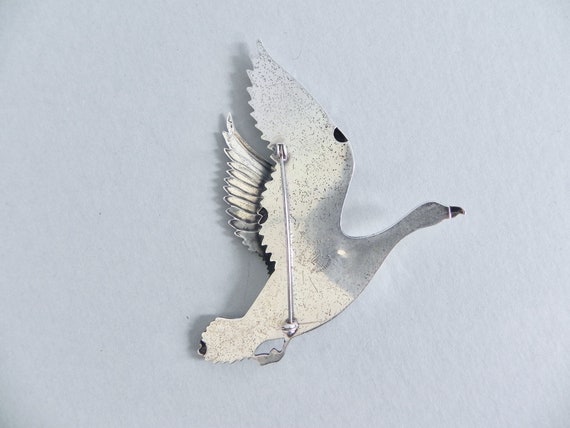 Vintage Coro Sterling Bird Brooch , Huge 40s Stem… - image 5