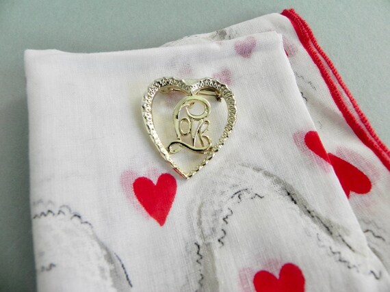 Vintage 60s 70s Love Heart Brooch - image 3