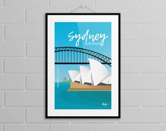 Wall Art: Australia, Travel, Down Under, Sydney, Opera House, Illustration