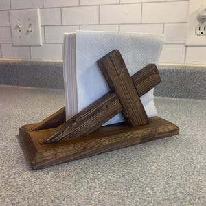 Handgemachter hölzerner Kreuz Serviettenhalter